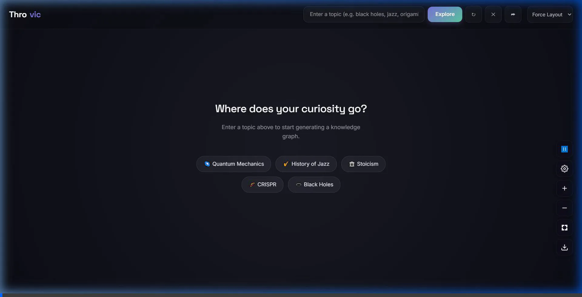 Throvic Knowledge Graph Physics Demo